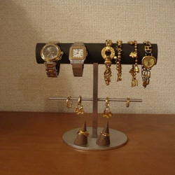 プレゼントに！丸パイプ腕時計、ブレスレット、イヤリングスタンド　指輪スタンド付き（固定していません）　 ak-desig 2枚目の画像