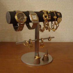 プレゼントに！丸パイプ腕時計、ブレスレット、イヤリングスタンド　指輪スタンド付き（固定していません）　 ak-desig 3枚目の画像