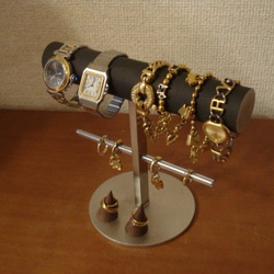 プレゼントに！丸パイプ腕時計、ブレスレット、イヤリングスタンド　指輪スタンド付き（固定していません）　 ak-desig 5枚目の画像