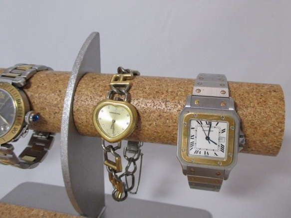 腕時計4本掛けロングトレイ付きハーフムーン腕時計スタンド　ak-design 3枚目の画像
