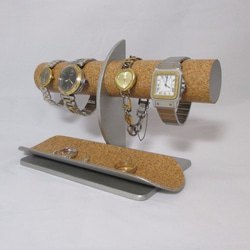 腕時計4本掛けロングトレイ付きハーフムーン腕時計スタンド　ak-design 6枚目の画像