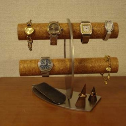 腕時計スタンド　三日月ブラックロングトレイ、リングスタンド腕時計スタンド   　ak-design 2枚目の画像