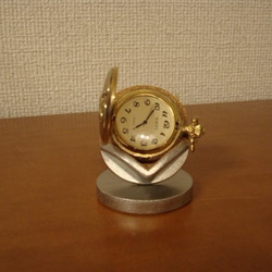 懐中時計スタンド　父の日に　横向き懐中時計蓋開きディスプレイスタンド 2枚目の画像