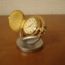 懐中時計スタンド　父の日に　横向き懐中時計蓋開きディスプレイスタンド 10枚目の画像