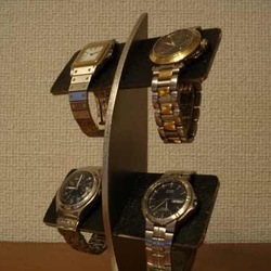 ウォッチスタンド　ブラックコルク4本掛け腕時計スタンド　リングスタンドバージョン 9枚目の画像