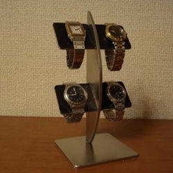 時計スタンド　ブラックコルク4本掛け腕時計スタンド　スタンダード 3枚目の画像