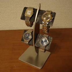時計スタンド　ブラックコルク4本掛け腕時計スタンド　スタンダード 6枚目の画像