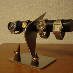 腕時計スタンド　ブラックコルク4本掛けデザイン腕時計スタンド 指輪スタンド 1枚目の画像