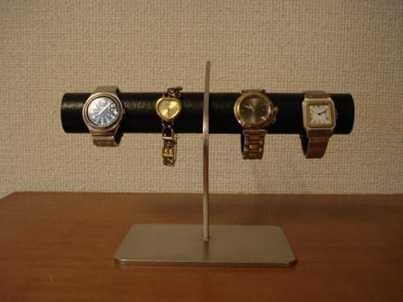 腕時計スタンド　ブラックコルク4本掛けデザイン腕時計スタンド　スタンダード 2枚目の画像