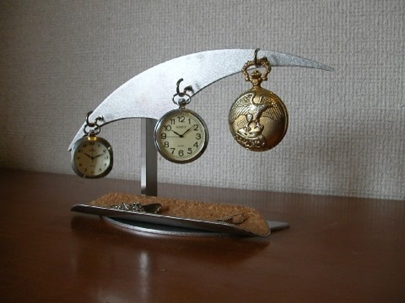 懐中時計スタンド　3本掛け懐中時計ディスプレイロングトレイ　　ak-design 2枚目の画像