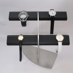 誕生日プレゼントに！ブラック革バンド専用三日月腕時計スタンド 　受注生産　No.170406 4枚目の画像