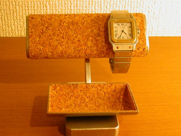 父の日ギフトに　だ円パイプ腕時計2本掛けトレイ付き腕時計スタンド　IMG0036 2枚目の画像