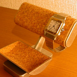 父の日ギフトに　だ円パイプ腕時計2本掛けトレイ付き腕時計スタンド　IMG0036 3枚目の画像