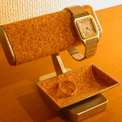 父の日ギフトに　だ円パイプ腕時計2本掛けトレイ付き腕時計スタンド　IMG0036 4枚目の画像