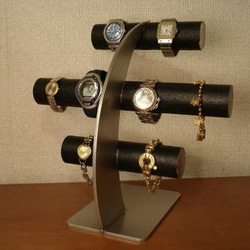 ブラック8本掛け腕時計スタンド　ak-design　N 120518 1枚目の画像