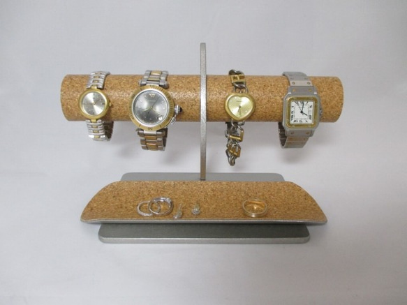 腕時計を飾る！　腕時計4本掛けロングトレイ付きハーフムーン腕時計スタンド　ak-design   N17117 2枚目の画像