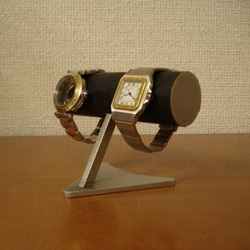 誕生日プレゼントに　ブラック2本掛け腕時計スタンド  受注販売　No.121212 3枚目の画像