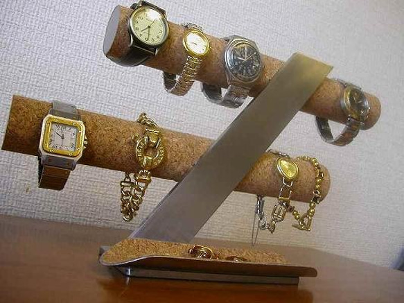 誕生日プレゼントに　8本掛けインテリア腕時計収納スタンドロングトレイ　No.80403 6枚目の画像