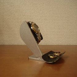 彼氏の誕生日プレゼントに　ブラック半円トレイ付き腕時計スタンド  No.130228 6枚目の画像
