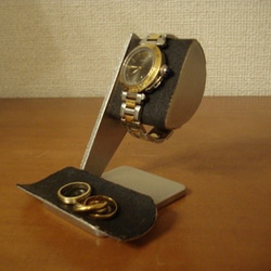 彼氏の誕生日プレゼントに　ブラック半円トレイ付き腕時計スタンド  No.130228 8枚目の画像