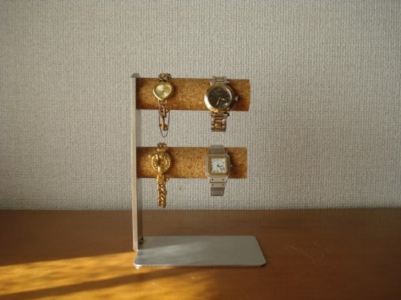 誕生日プレゼントに　2段丸パイプ4〜6本掛け腕時計スタンド 　ak-design　No.81114 2枚目の画像