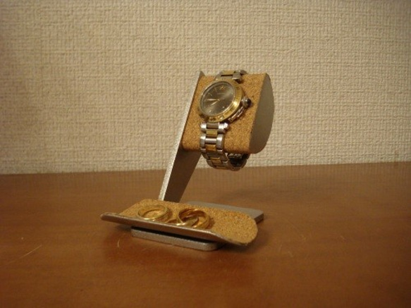 彼氏の誕生日プレゼントに　半円トレイ付き腕時計スタンド  No.130228 3枚目の画像