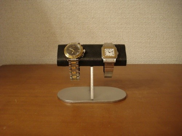 腕時計スタンド　ブラックだ円台座、だ円パイプ腕時計スタンド　スタンダード 　No.130219 2枚目の画像