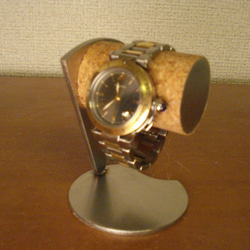 腕時計スタンド　丸パイプ扇形支柱腕時計デスクスタンド  No.90325 5枚目の画像