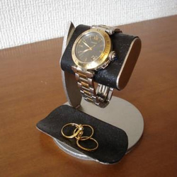 お父さん、お祖父さんに　ブラックコルクディスプレイ腕時計スタンド　黒トレイバージョン　N12320－4 6枚目の画像