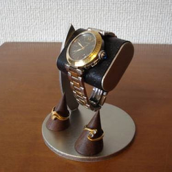 お父さん、お祖父さんに　ブラックコルク腕時計スタンド　ダブルリングスタンドバージョン　N12320－4 7枚目の画像