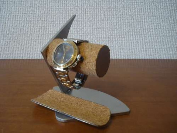 父、祖父にプレゼント　2本掛けデザイン腕時計スタンド三角台座ロングトレイ　 ak-design   N120402 1枚目の画像