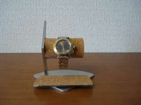 父、祖父にプレゼント　2本掛けデザイン腕時計スタンド三角台座ロングトレイ　 ak-design   N120402 3枚目の画像