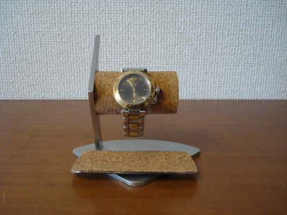 父、祖父にプレゼント　2本掛けデザイン腕時計スタンド三角台座ロングトレイ　 ak-design   N120402 6枚目の画像