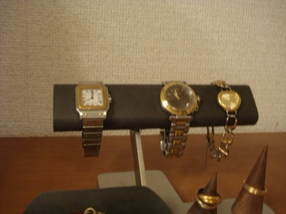 腕時計　飾る　ブラック腕時計3本掛けアクセサリー収納スタンド　TUモデル 5枚目の画像
