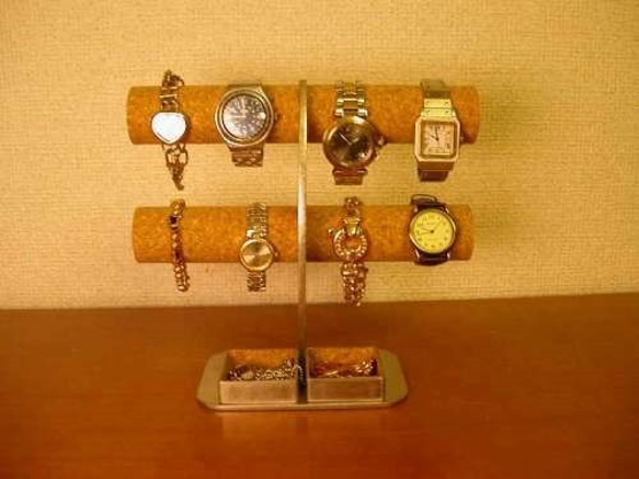 腕時計　飾る　　角トレイ支柱8本掛け腕時計収納スタンド　ak-design　受注制作　N8324 1枚目の画像