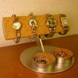 腕時計　飾る　4本掛け半円腕時計スタンドダブル丸トレイ　IMG0190 3枚目の画像