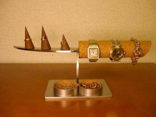 インテリアデザイン腕時計、指輪スタンドダブル丸トレイ