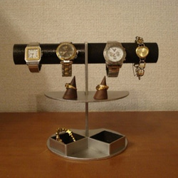 腕時計　飾る　 ダブル角トレイアクセサリースタンドブラック　 2枚目の画像
