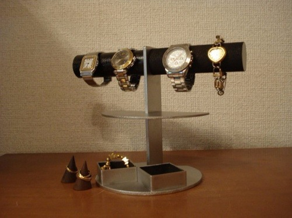 腕時計　飾る　 ダブル角トレイアクセサリースタンドブラック　 3枚目の画像