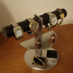 腕時計　飾る　 ダブル角トレイアクセサリースタンドブラック　 4枚目の画像