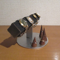 腕まわりが大きい時計専用角パイプ腕時計スタンド　ブラック　指輪スタンド　リングスタンド　181113 7枚目の画像