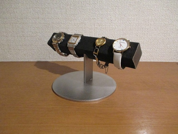 腕まわりが大きい時計専用角パイプ腕時計スタンド　ブラック　スタンダード　181113 2枚目の画像