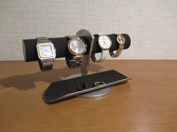 ブラックトレイ付き4本掛け腕時計ディスプレイスタンド 　受注販売 　181111 1枚目の画像
