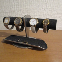 ブラックトレイ付き4本掛け腕時計ディスプレイスタンド 　受注販売 　181111 3枚目の画像