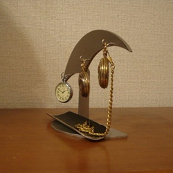 　クリスマスに　ブラックロングトレイ3本掛け懐中時計スタンド　ＡＫデザイン 5枚目の画像