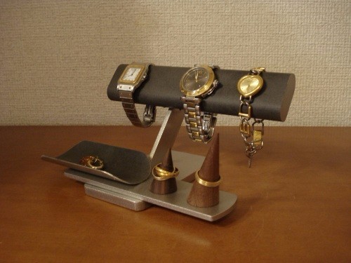 クリスマスに　ブラック腕時計3本掛けアクセサリー収納スタンド　TUモデル