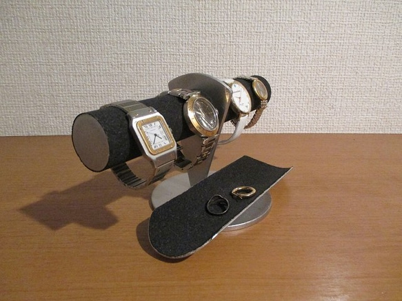 ブラックトレイ付き4本掛け腕時計ディスプレイスタンド 　受注販売 　181111 5枚目の画像