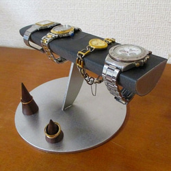 バレンタインデーに　腕時計　飾る　腕時計スタンド　半円水平ブラック腕時計スタンド　リングスタンド　151221 1枚目の画像