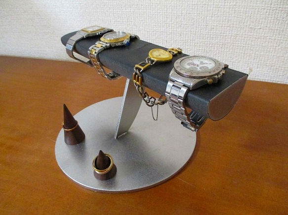 バレンタインデーに　腕時計　飾る　腕時計スタンド　半円水平ブラック腕時計スタンド　リングスタンド　151221 1枚目の画像