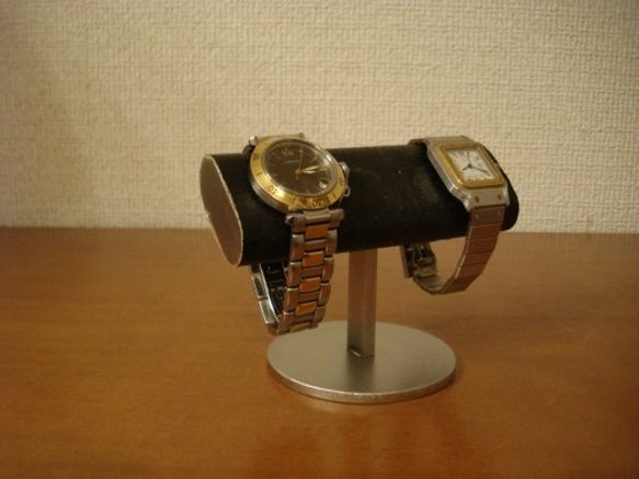 バレンタインデーに　2本掛けブラック楕円パイプ腕時計スタンド　 ak-design　N130110 2枚目の画像